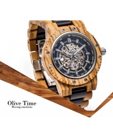 Orologio Automatico in legno di olivo e wengé