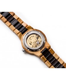 Orologio Automatico in legno di olivo e wengé