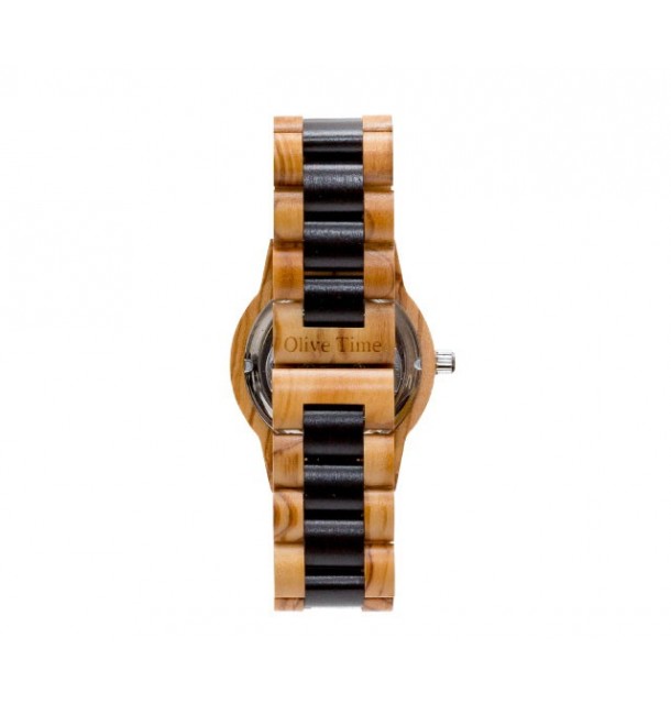 Orologio Automatico in legno di olivo e wengé