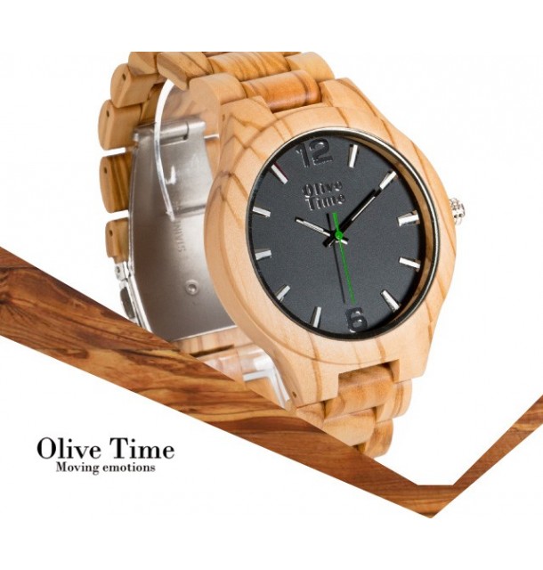 Orologio uomo in legno di olivo 100% italiano