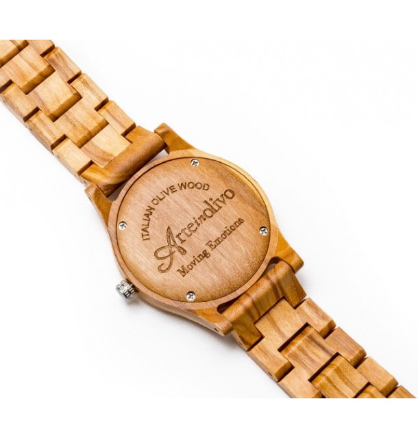 Orologio Donna in legno di olivo 100% italiano